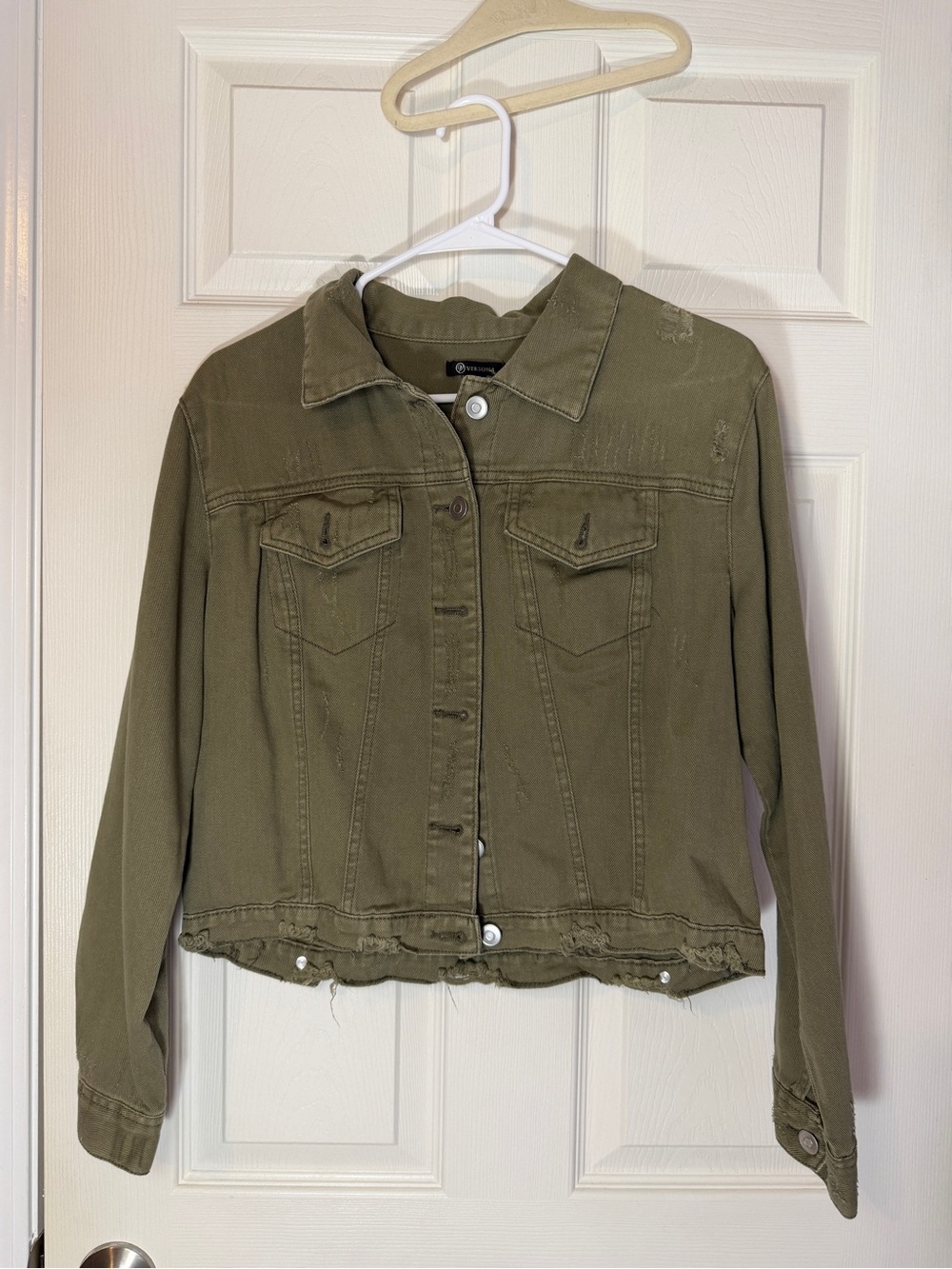 Versona Olive Green Distressed Women’s Jacket